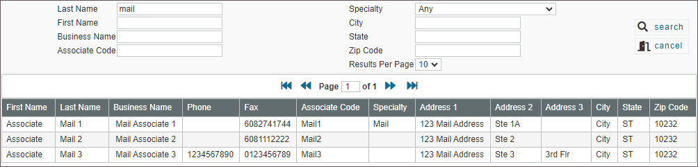 Associate Search