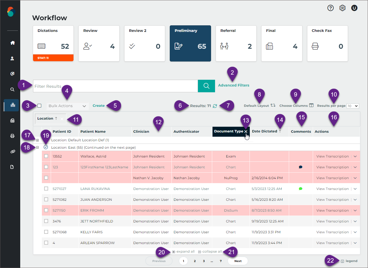 Patients Data Grid