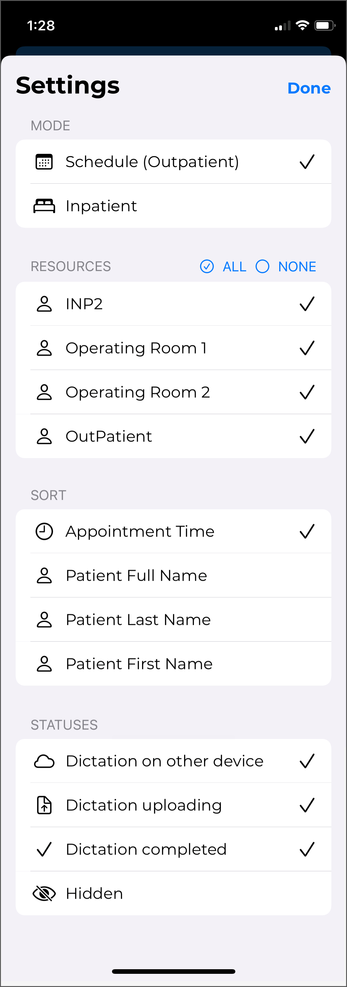 !Patients Filters