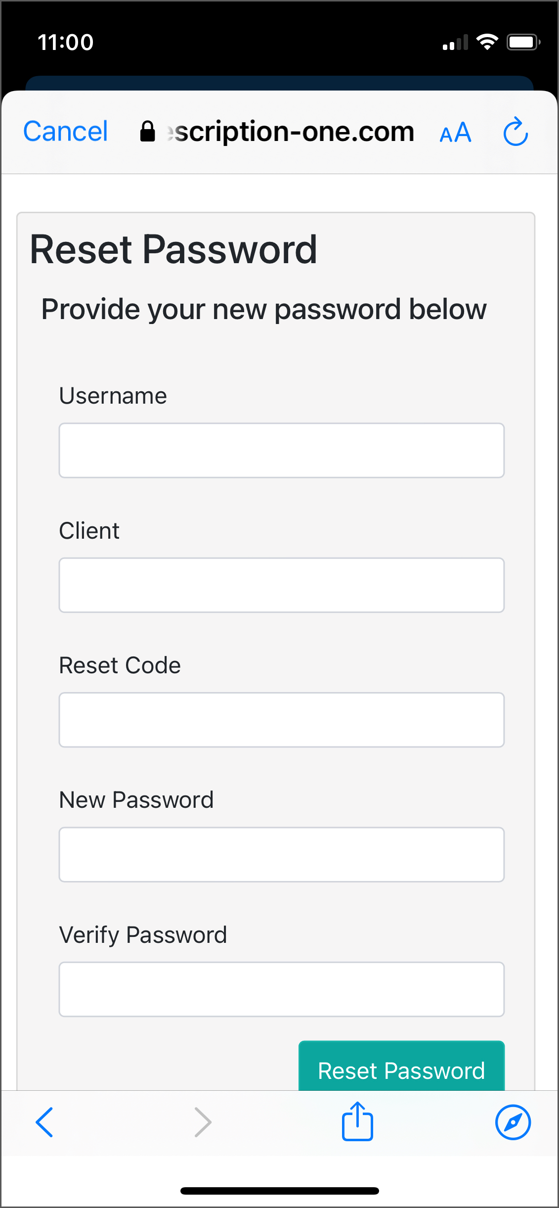 Reset Password