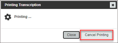 Cancel Printing