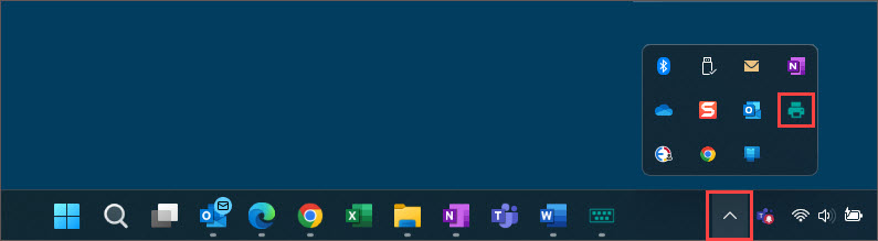 Print Agent in Taskbar Overflow